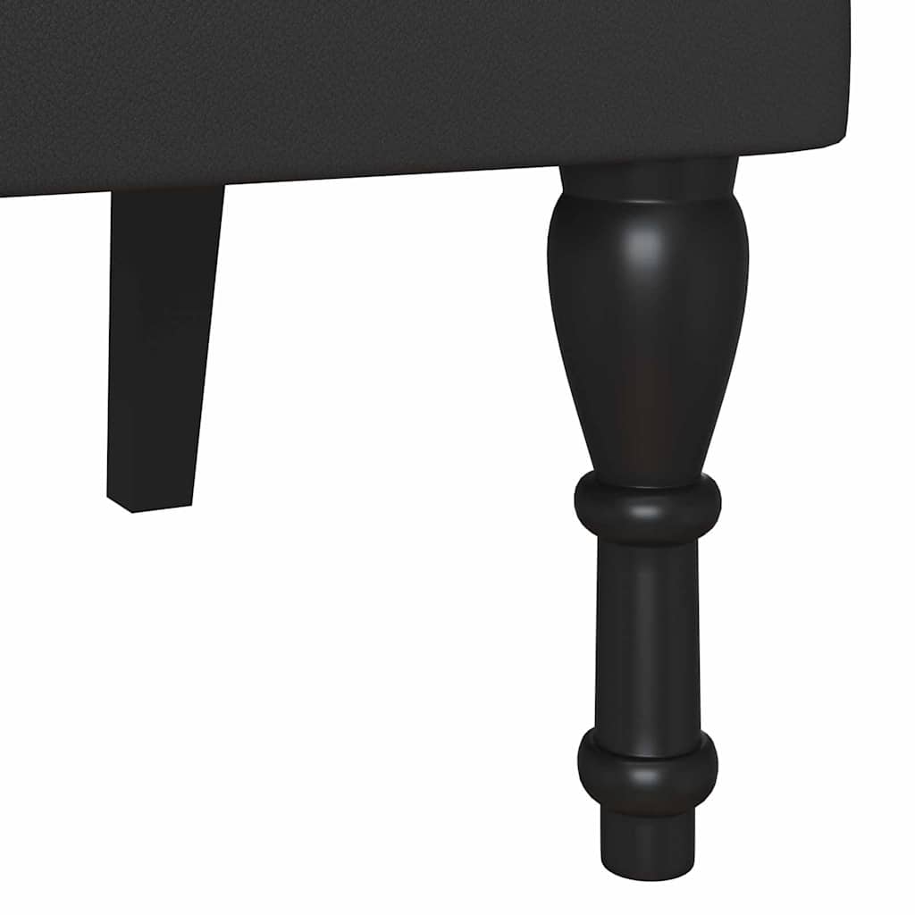 Chesterfield Bank met kussen Zwart 120,5 x 65 x 75 cm Nep Leer