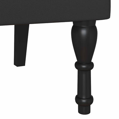 Chesterfield Bank met kussen Zwart 120,5 x 65 x 75 cm Nep Leer