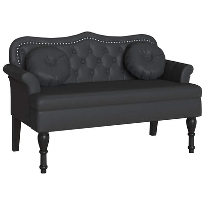 Chesterfield Bank met kussen Zwart 120,5 x 65 x 75 cm Nep Leer