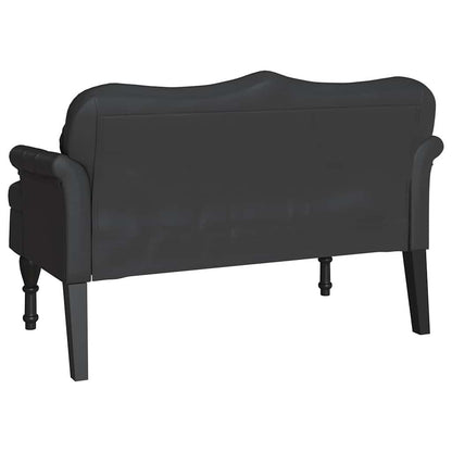 Chesterfield Bank met kussen Zwart 120,5 x 65 x 75 cm Nep Leer