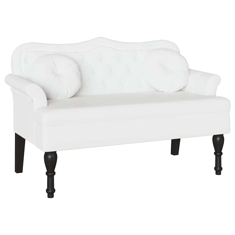 Chesterfield Bank met kussen Wit 120,5 x 65 x 75 cm Nep Leer
