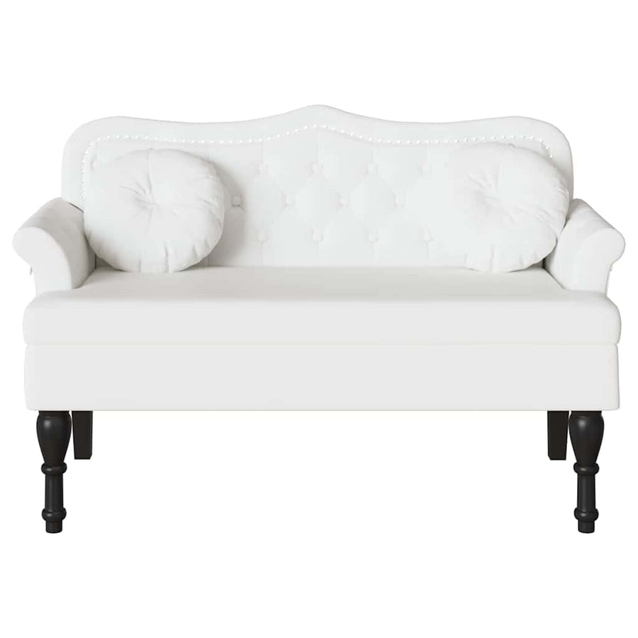 Chesterfield Bank met kussen Wit 120,5 x 65 x 75 cm Nep Leer