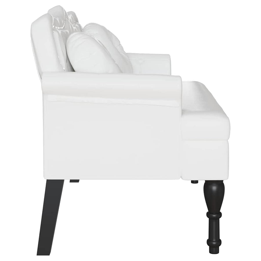 Chesterfield Bank met kussen Wit 120,5 x 65 x 75 cm Nep Leer