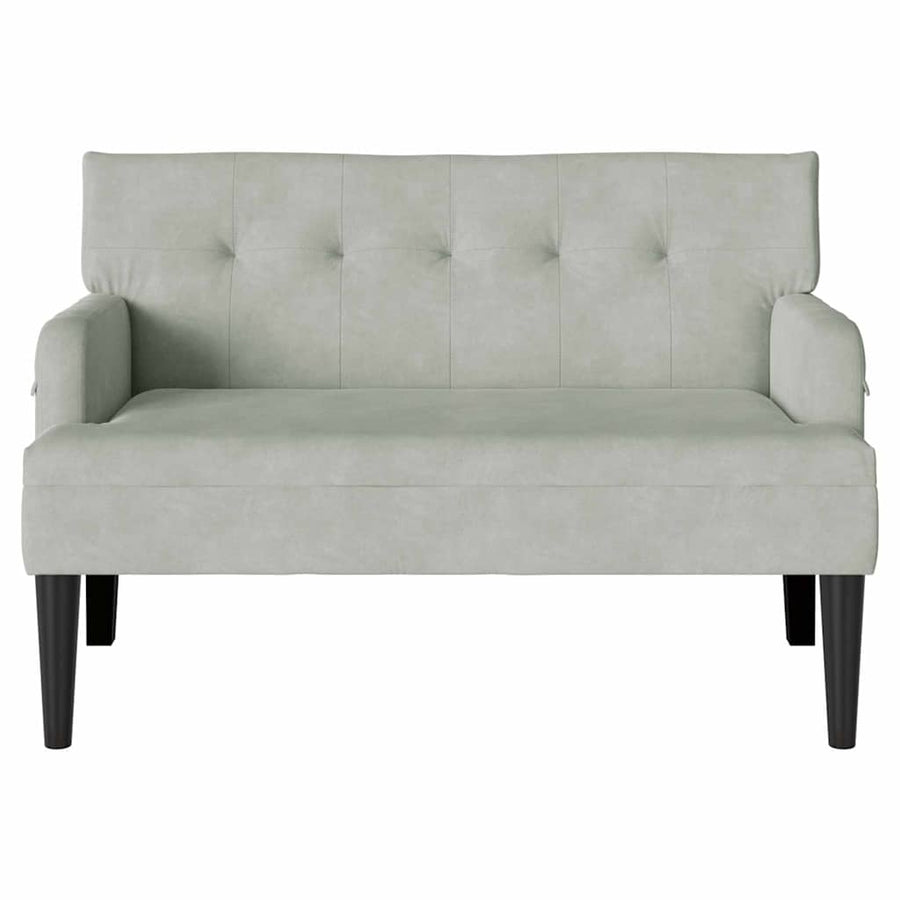 Chesterfield Bank Lichtgrijs 112 x 65.5 x 75 cm Fluweel