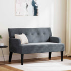Bank 112x65,5x75 cm donkergrijs fluweel