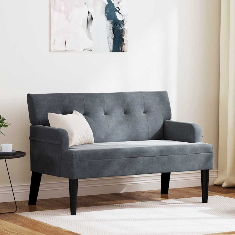 Chesterfield Bank Donkergrijs 112 x 65.5 x 75 cm Fluweel