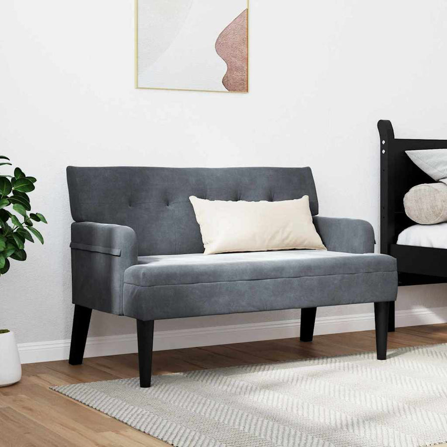 Chesterfield Bank Donkergrijs 112 x 65.5 x 75 cm Fluweel