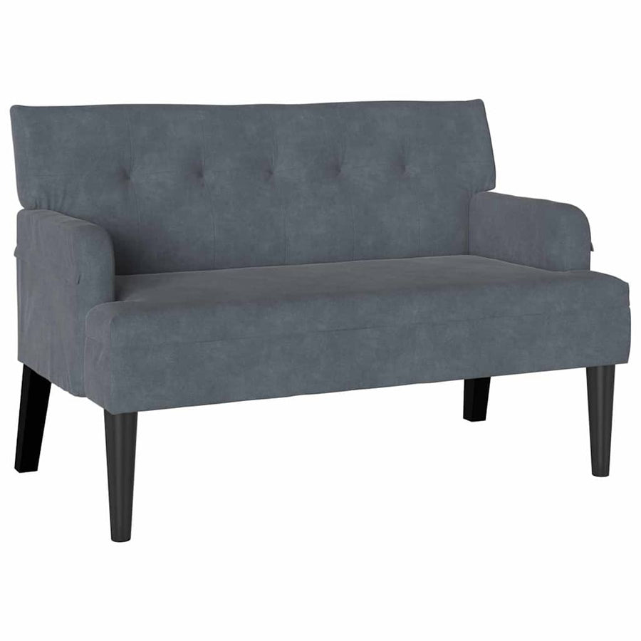Chesterfield Bank Donkergrijs 112 x 65.5 x 75 cm Fluweel