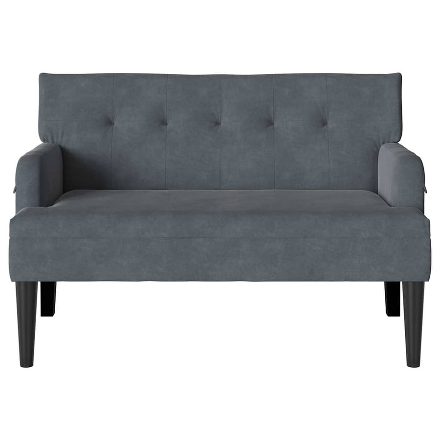 Chesterfield Bank Donkergrijs 112 x 65.5 x 75 cm Fluweel