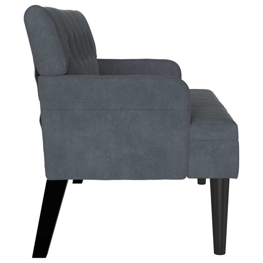 Chesterfield Bank Donkergrijs 112 x 65.5 x 75 cm Fluweel