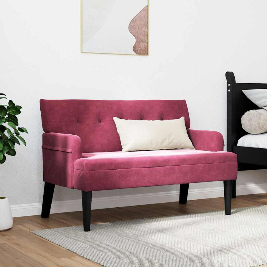 Chesterfield Bank Wijnrood 112 x 65.5 x 75 cm Fluweel