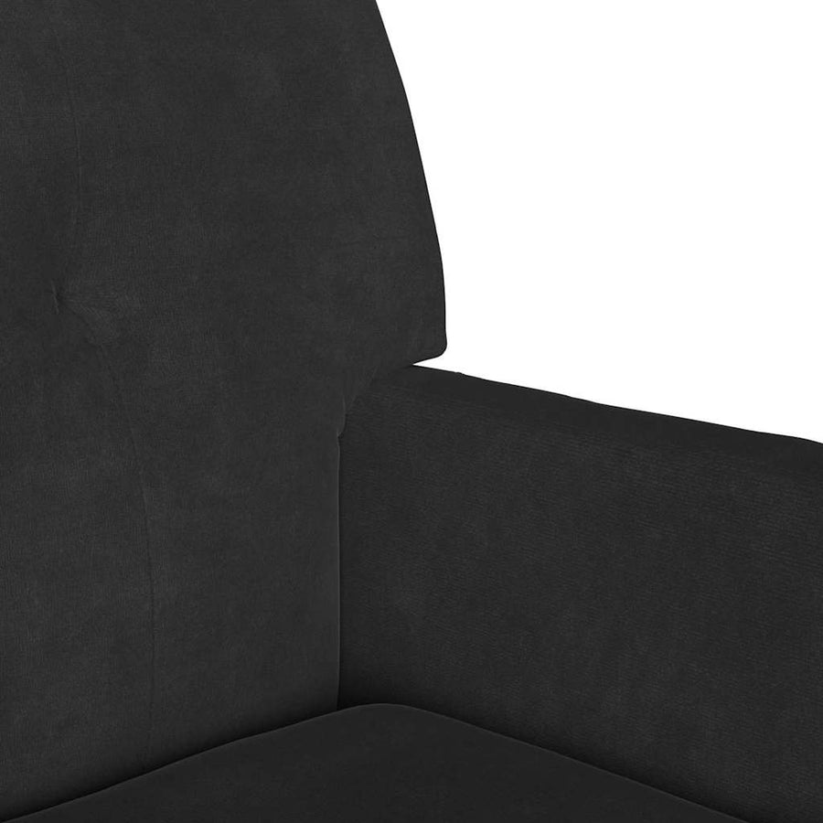 Chesterfield Bank Zwart 112 x 65.5 x 75 cm Fluweel