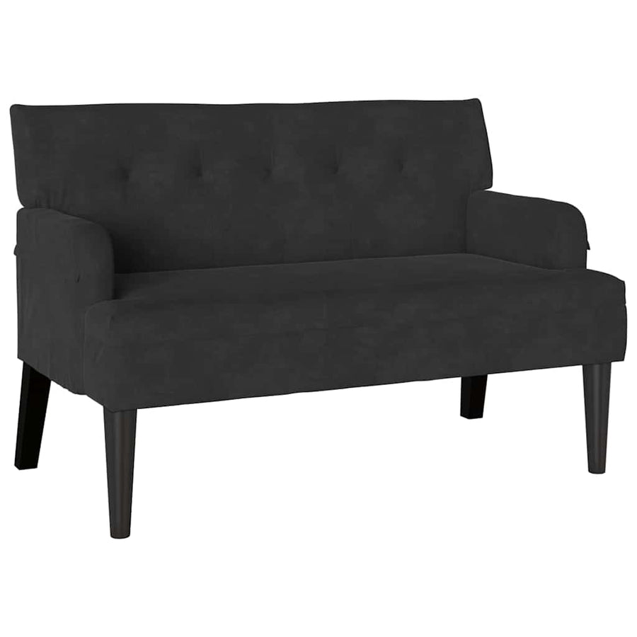 Chesterfield Bank Zwart 112 x 65.5 x 75 cm Fluweel