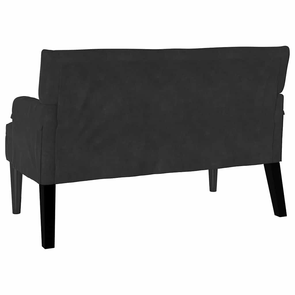Chesterfield Bank Zwart 112 x 65.5 x 75 cm Fluweel
