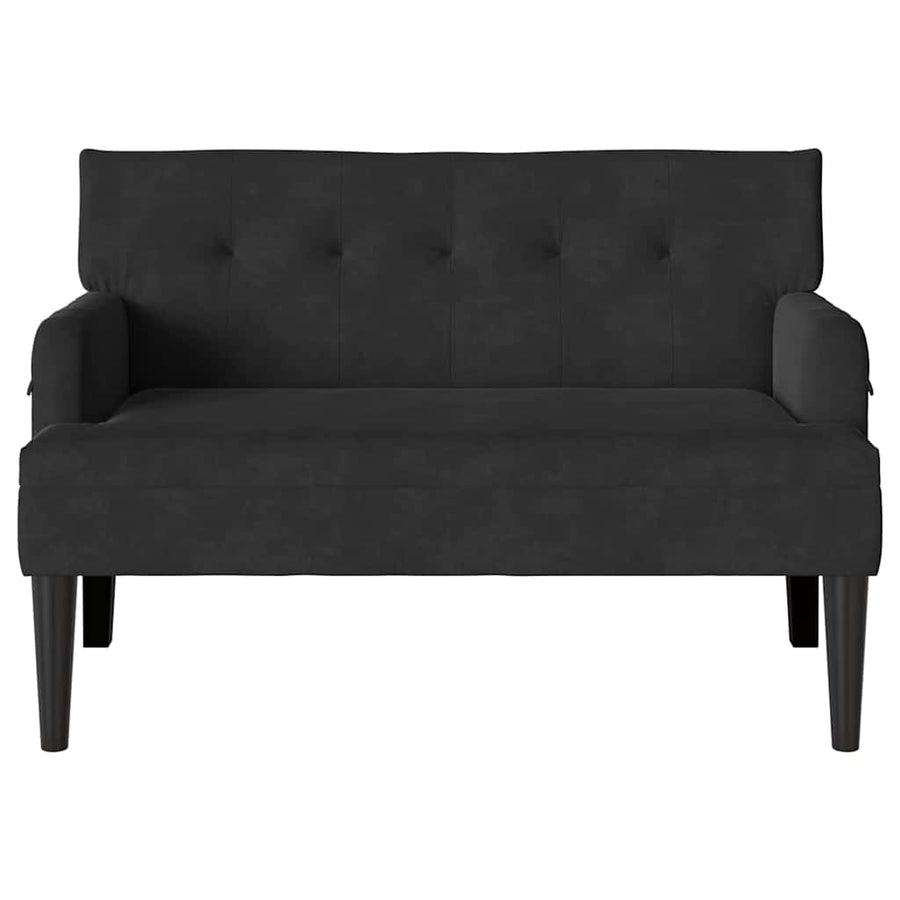 Chesterfield Bank Zwart 112 x 65.5 x 75 cm Fluweel