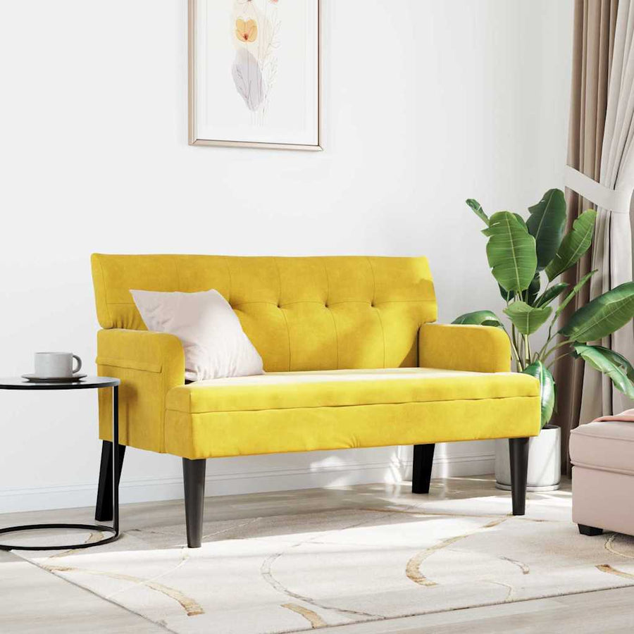 Chesterfield Bank Geel 112 x 65.5 x 75 cm Fluweel