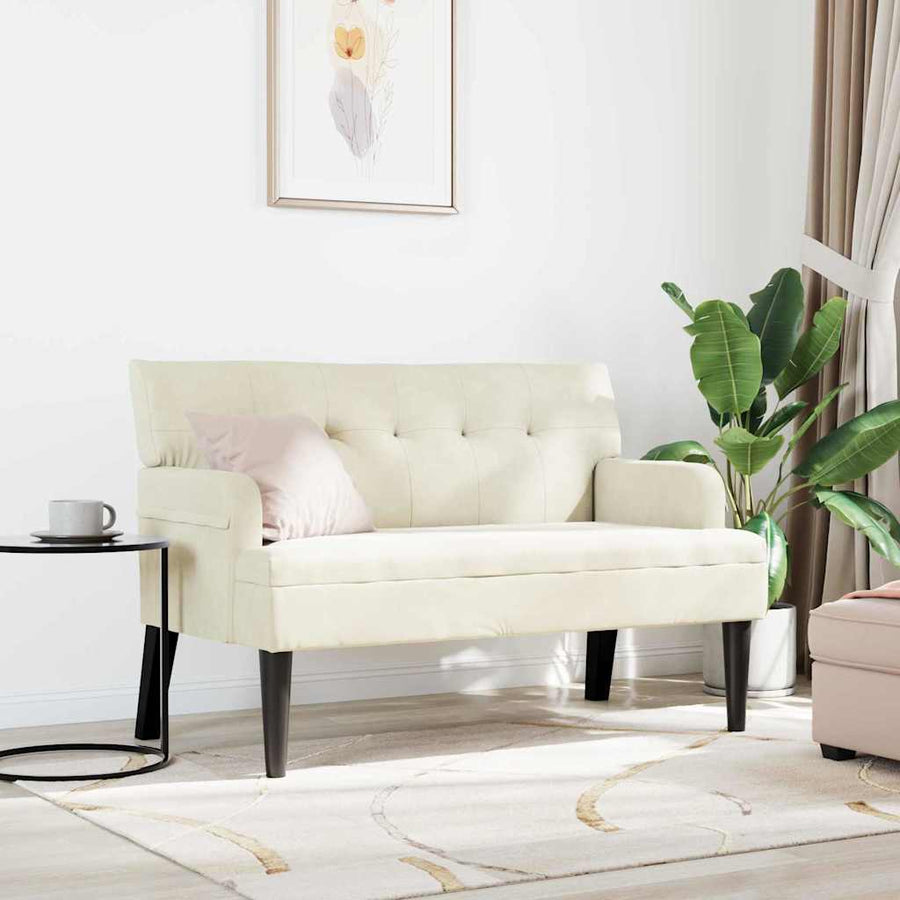 Chesterfield Bank Crème 112 x 65.5 x 75 cm Fluweel