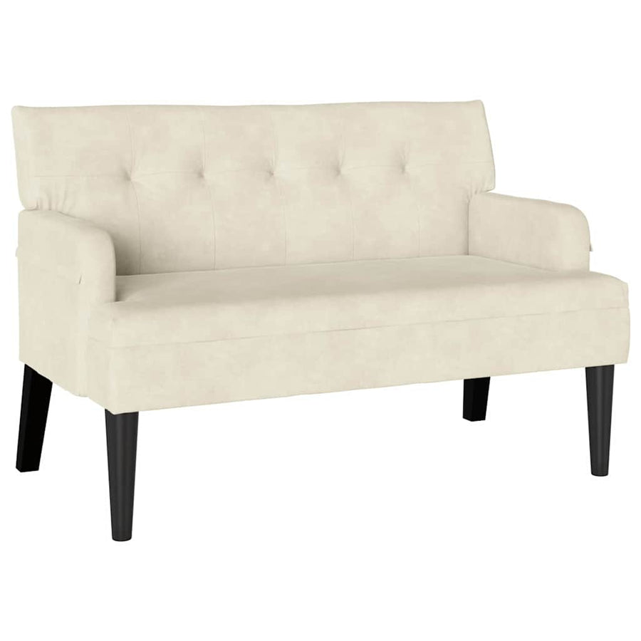 Chesterfield Bank Crème 112 x 65.5 x 75 cm Fluweel