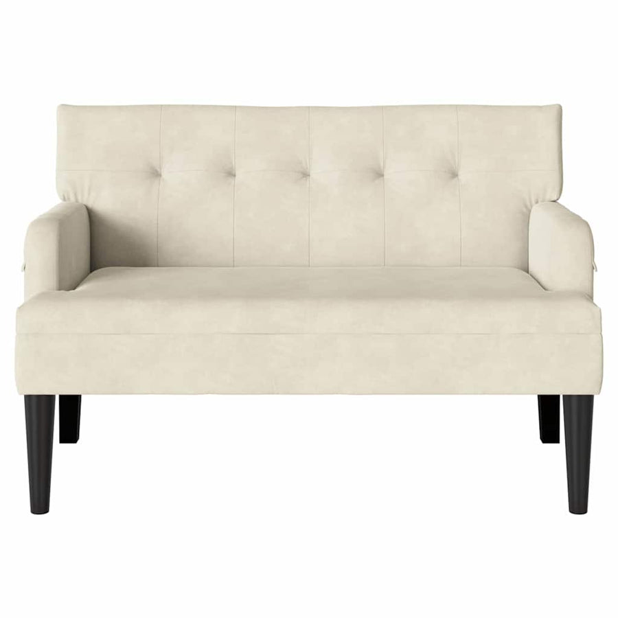 Chesterfield Bank Crème 112 x 65.5 x 75 cm Fluweel