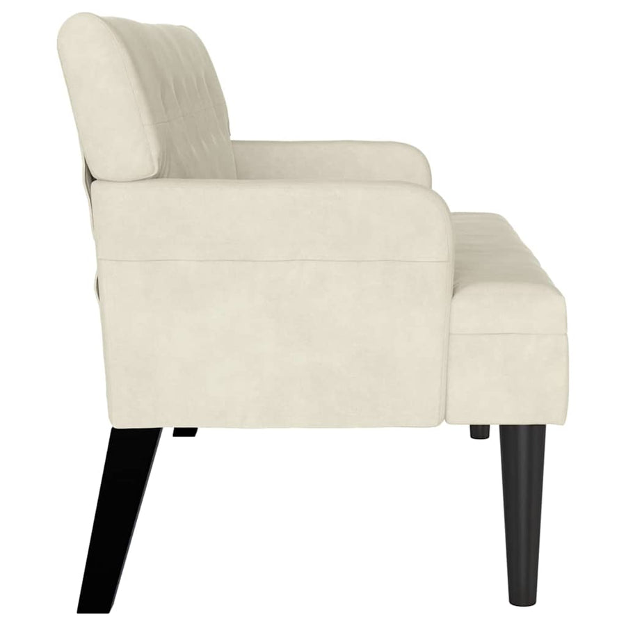 Chesterfield Bank Crème 112 x 65.5 x 75 cm Fluweel
