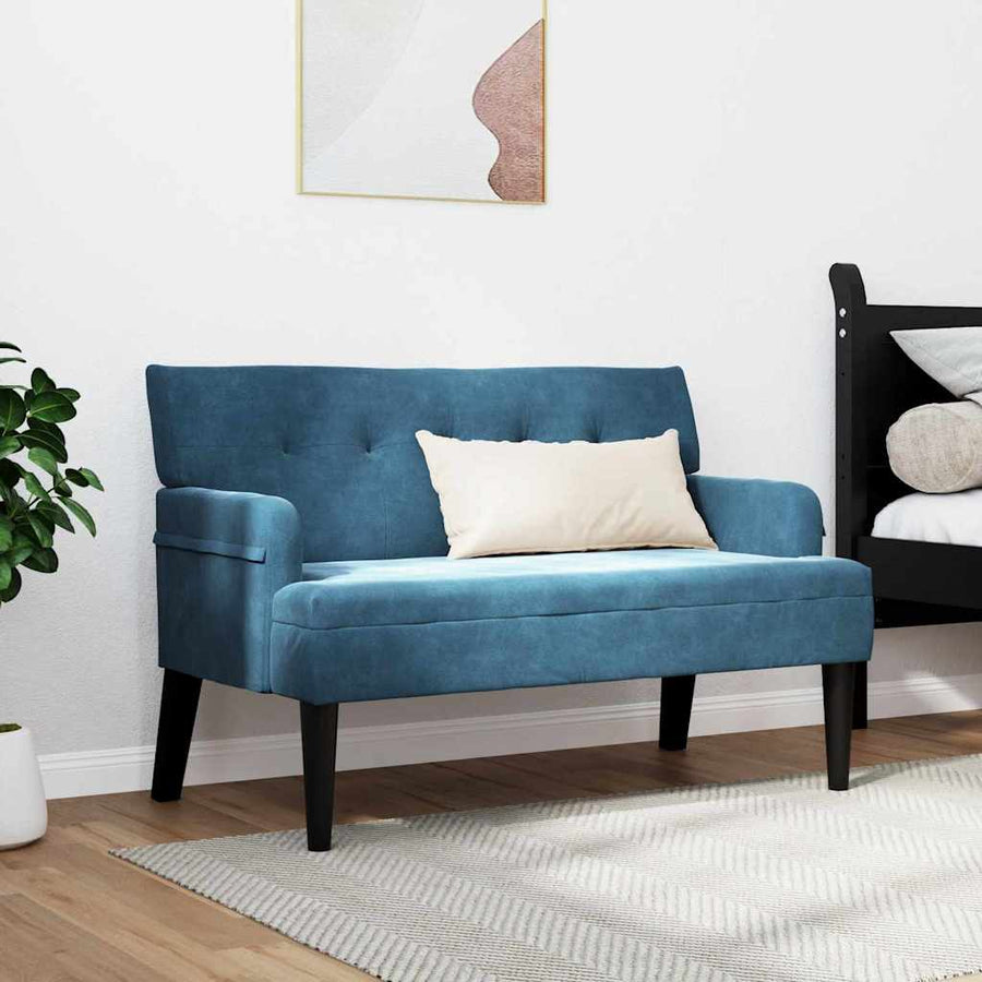 Chesterfield Bank Blauw 112 x 65.5 x 75 cm Fluweel