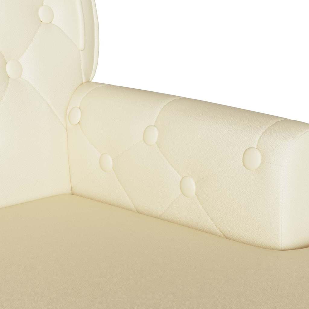 Chesterfield Bank Crème 119,5 x 64,5 x 75 cm Nep Leer