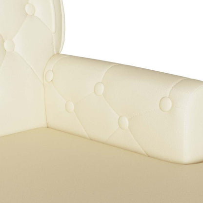 Chesterfield Bank Crème 119,5 x 64,5 x 75 cm Nep Leer