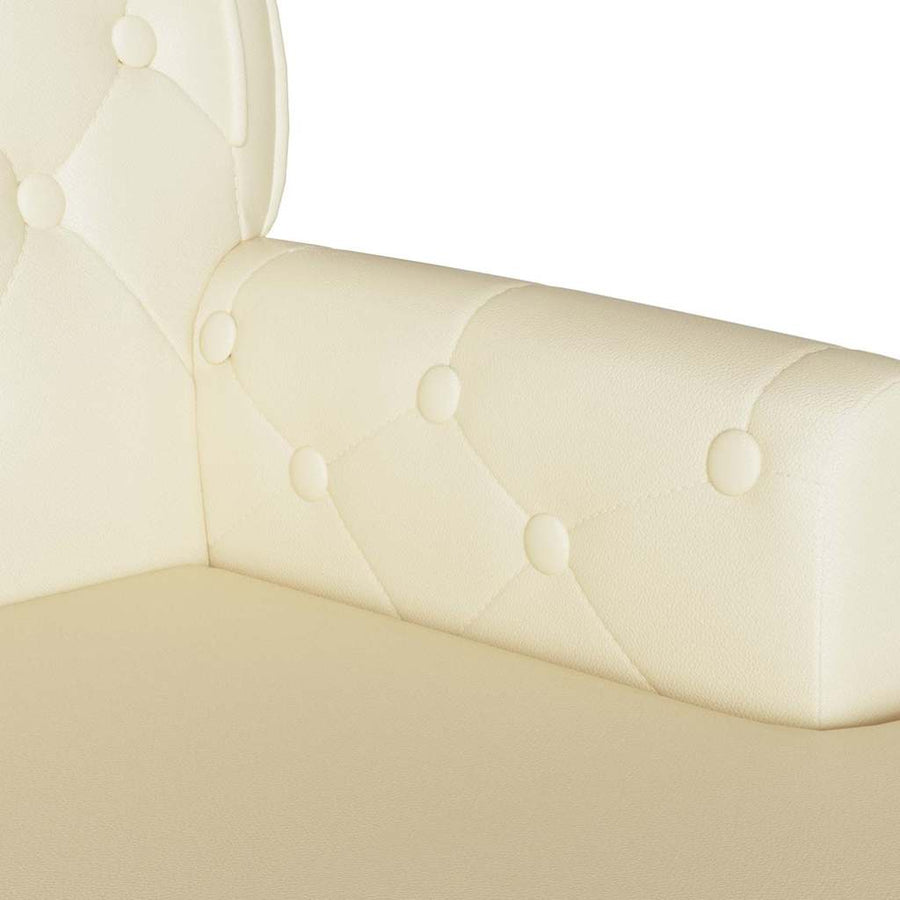 Chesterfield Bank Crème 119,5 x 64,5 x 75 cm Nep Leer