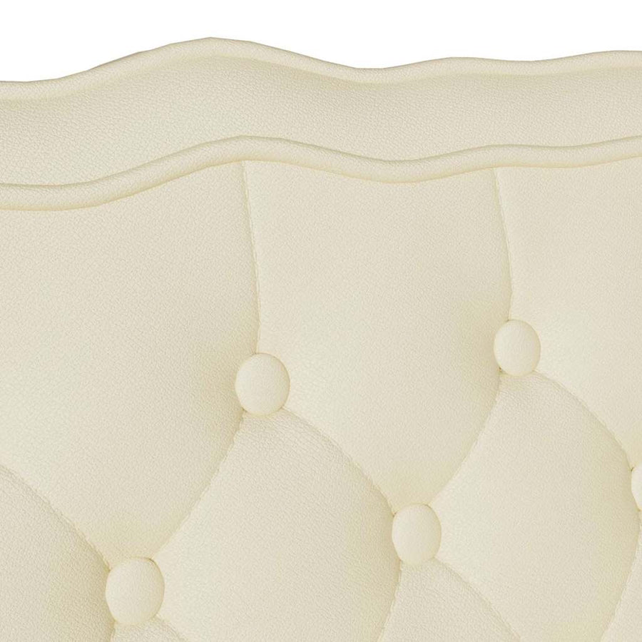 Chesterfield Bank Crème 119,5 x 64,5 x 75 cm Nep Leer