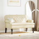 Chesterfield Bank Crème 119,5 x 64,5 x 75 cm Nep Leer