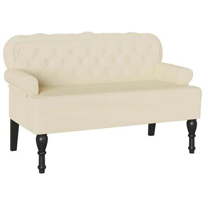 Chesterfield Bank Crème 119,5 x 64,5 x 75 cm Nep Leer