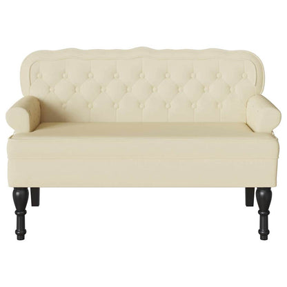 Chesterfield Bank Crème 119,5 x 64,5 x 75 cm Nep Leer