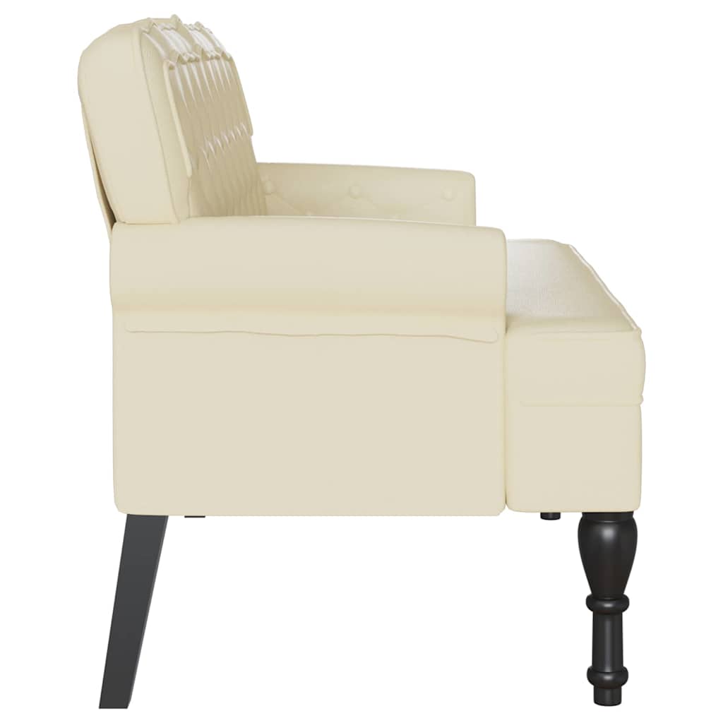 Chesterfield Bank Crème 119,5 x 64,5 x 75 cm Nep Leer
