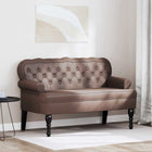 Chesterfield bank bruin 119,5x64,5x75 cm nep leer