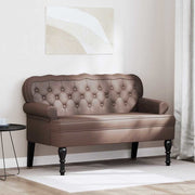 Chesterfield bank bruin 119,5x64,5x75 cm nep leer