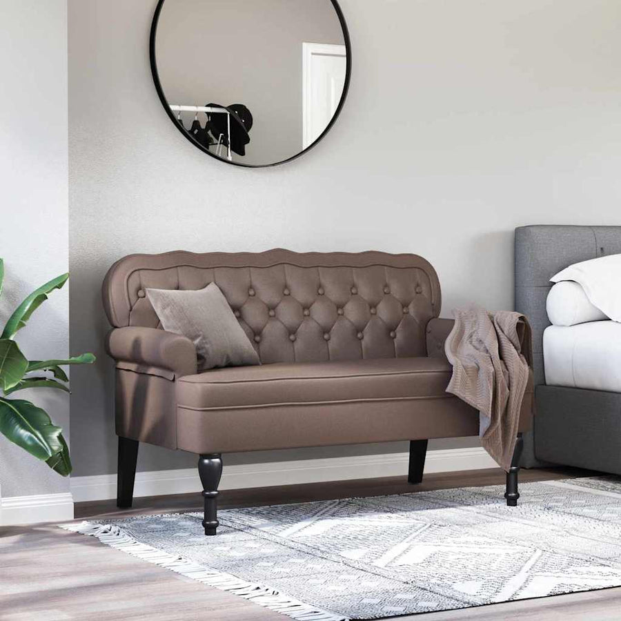 Chesterfield Bank Bruin 119.5 x 64.5 x 75 cm Nep Leer