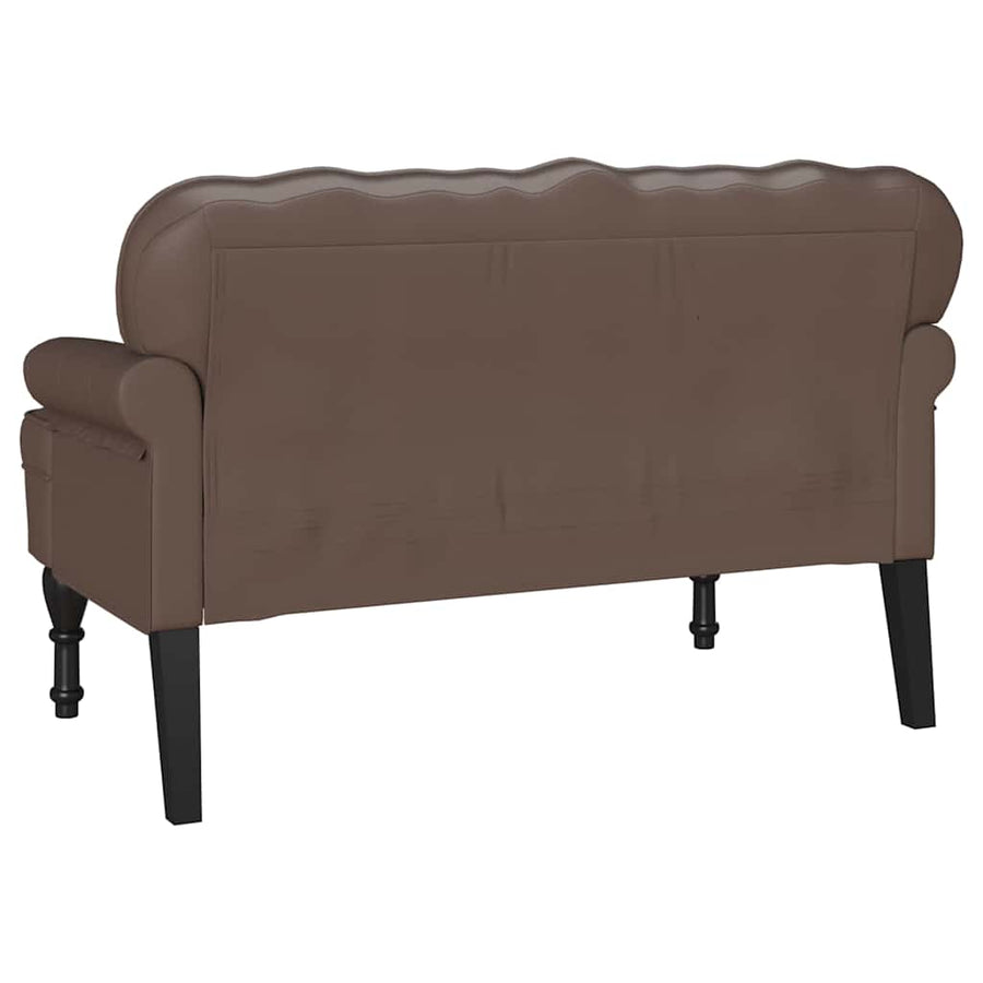 Chesterfield Bank Bruin 119.5 x 64.5 x 75 cm Nep Leer