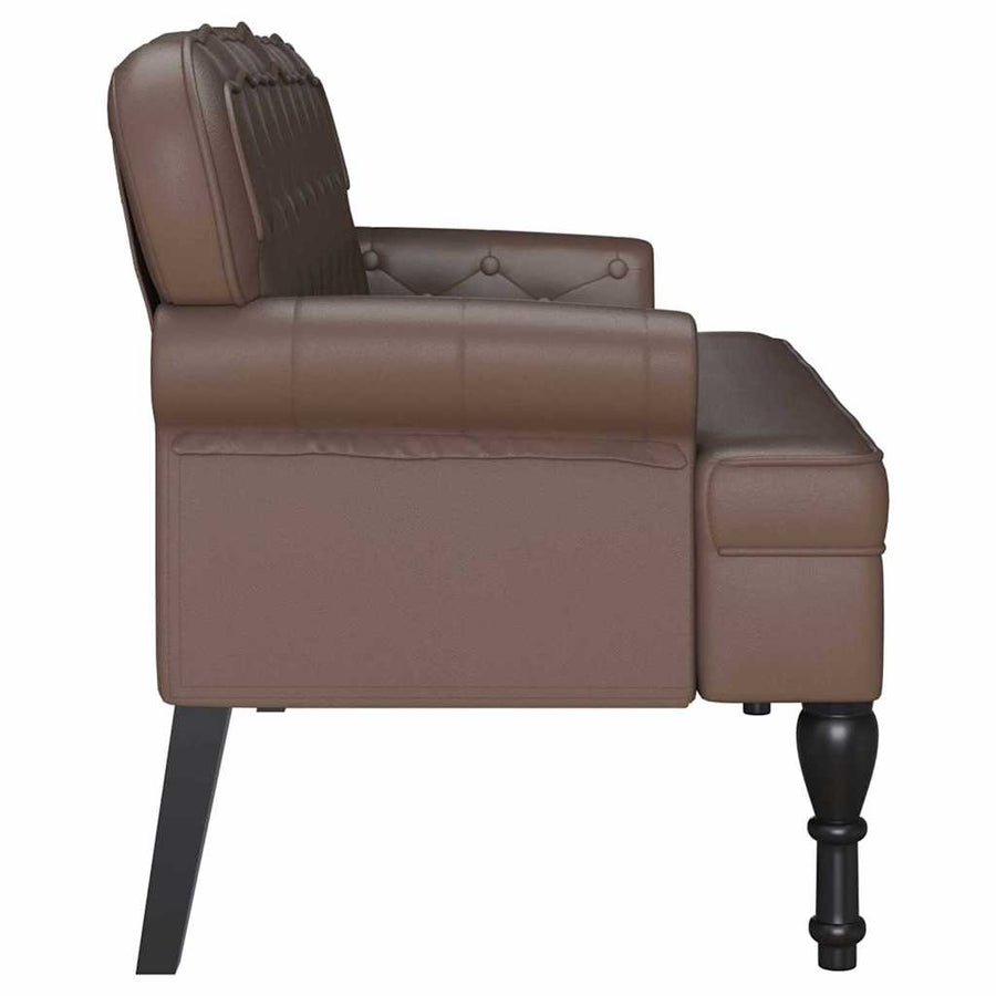 Chesterfield Bank Bruin 119.5 x 64.5 x 75 cm Nep Leer