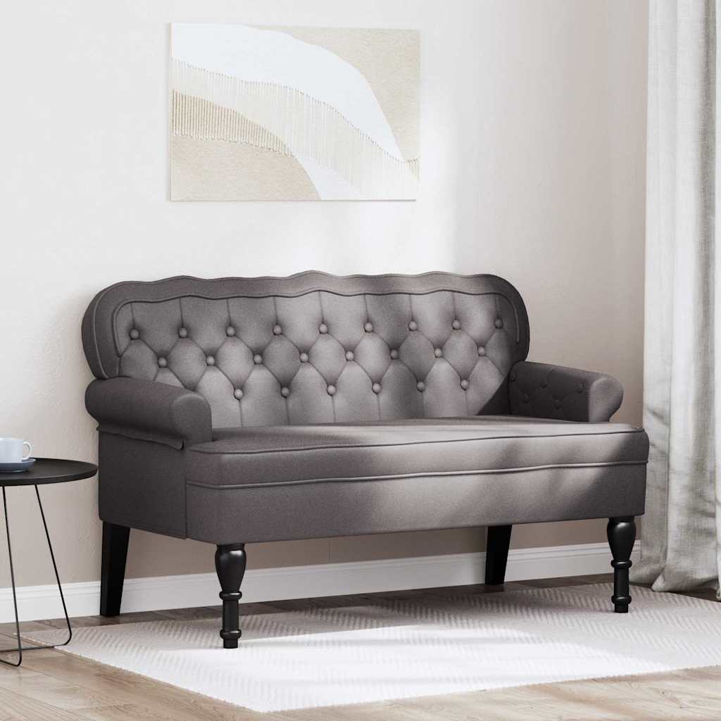 Chesterfield Bank Grijs 119.5 x 64.5 x 75 cm Nep Leer