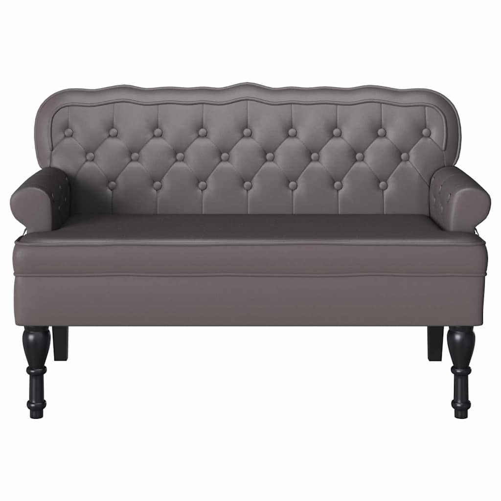 Chesterfield Bank Grijs 119.5 x 64.5 x 75 cm Nep Leer