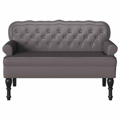 Chesterfield Bank Grijs 119.5 x 64.5 x 75 cm Nep Leer