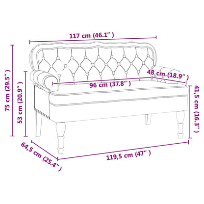 Chesterfield Bank Cappuccino 119.5 x 64.5 x 75 cm Nep Leer