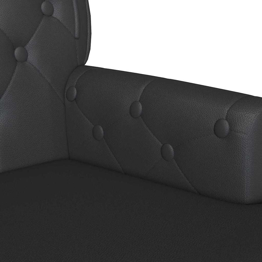 Chesterfield Bank Zwart 119.5 x 64.5 x 75 cm Nep Leer