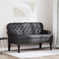 Chesterfield Bank Zwart 119,5 x 64,5 x 75 cm Nep Leer
