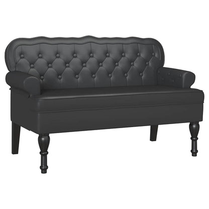 Chesterfield Bank Zwart 119.5 x 64.5 x 75 cm Nep Leer