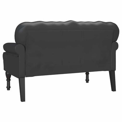 Chesterfield Bank Zwart 119.5 x 64.5 x 75 cm Nep Leer