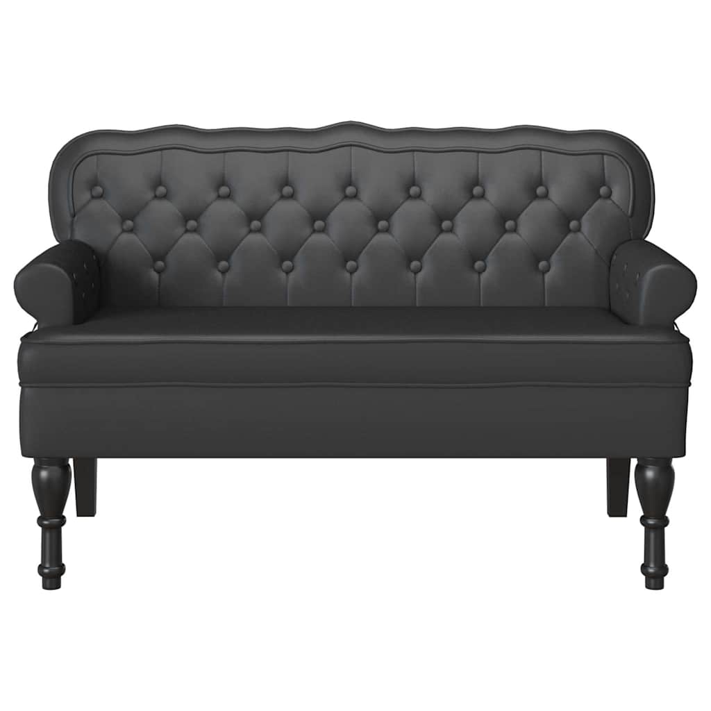 Chesterfield Bank Zwart 119.5 x 64.5 x 75 cm Nep Leer