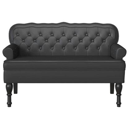 Chesterfield Bank Zwart 119.5 x 64.5 x 75 cm Nep Leer