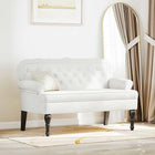 Chesterfield bank wit 119,5x64,5x75 cm nep leer