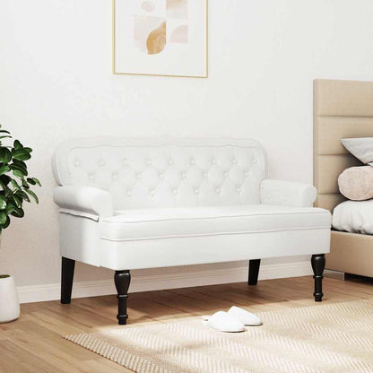 Chesterfield Bank Wit 119.5 x 64.5 x 75 cm Nep Leer